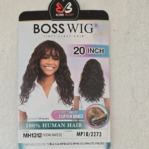 Boss Wig 20-Inch Curly Human Hair Wig - Brown - Picture 7 of 7